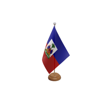 Haiti Crest Large Wooden Table Flag – 18x12in (45 x 30 cm)