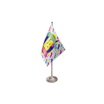 Happy 18th Birthday Satin Table Flag – 9x6in (22.5 x 15 cm)