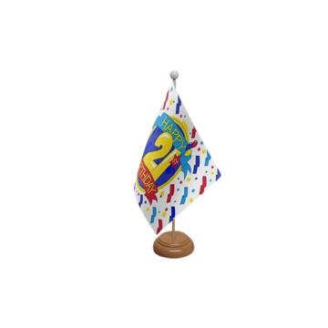 Happy 21st Birthday Wooden Table Flag – 9x6in (22.5 x 15 cm)