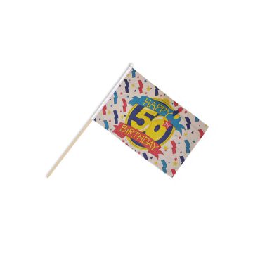 Happy 50th Birthday Hand Flags