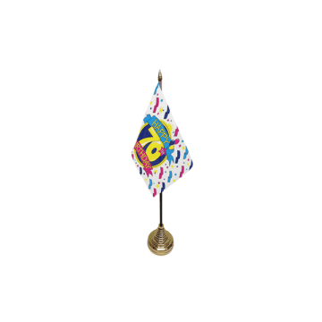 Happy 70th Birthday Table Flag – 6x4in (15 x 10 cm)