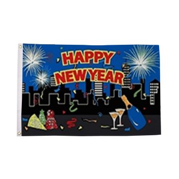 Happy New Year City Flag
