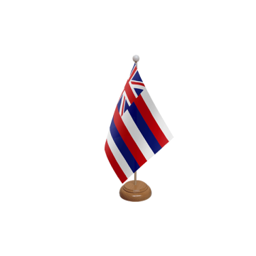 Hawaii Wooden Table Flag – 9x6in (22.5 x 15 cm)