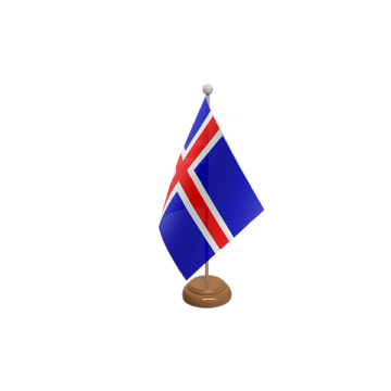 Iceland Large Wooden Table Flag – 18x12in (45 x 30 cm)