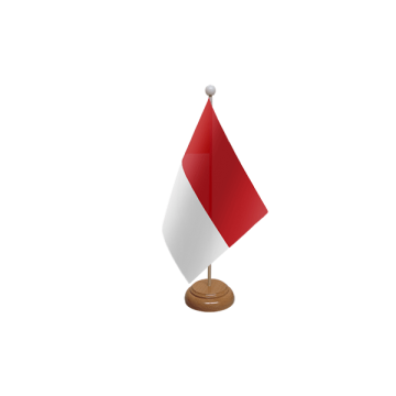 Indonesia Large Wooden Table Flag – 18x12in (45 x 30 cm)