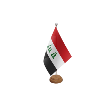 Iraq (New) Large Wooden Table Flag – 18x12in (45 x 30 cm)