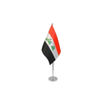 Iraq (New) Satin Table Flag – 9x6in (22.5 x 15 cm)