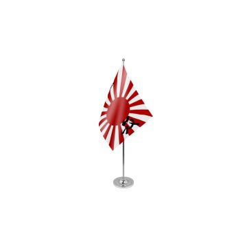Japan Rising Sun with writing Satin Table Flag – 9x6in (22.5 x 15 cm)