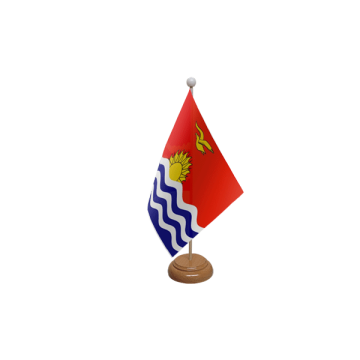 Kiribati Large Wooden Table Flag – 18x12in (45 x 30 cm)