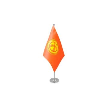 Kyrgyzstan Satin Table Flag – 9x6in (22.5 x 15 cm)