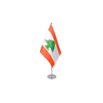 Lebanon Satin Table Flag – 9x6in (22.5 x 15 cm)