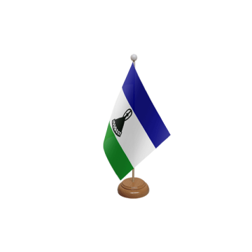 Lesotho New Large Wooden Table Flag – 18x12in (45 x 30 cm)