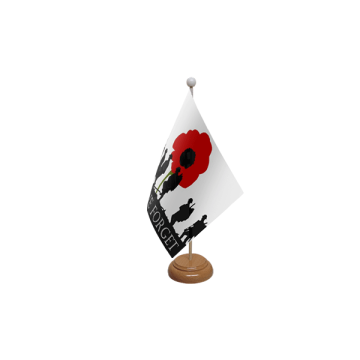 Lest We Forget (Army) Wooden Table Flag – 9x6in (22.5 x 15 cm)