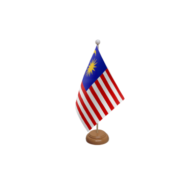 Malaysia Large Wooden Table Flag – 18x12in (45 x 30 cm)
