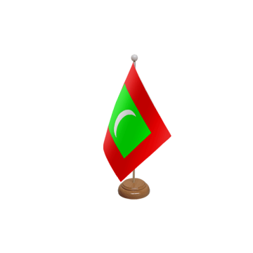 Maldives Wooden Table Flag – 9x6in (22.5 x 15 cm)