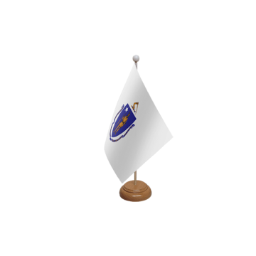 Massachusetts Wooden Table Flag – 9x6in (22.5 x 15 cm)