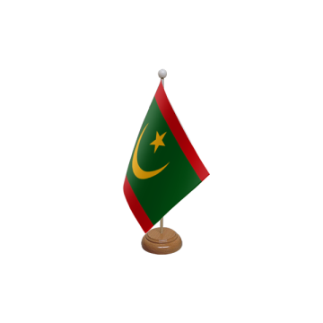 Mauritania New Large Wooden Table Flag – 18x12in (45 x 30 cm)