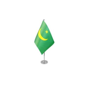 Mauritania Old Satin Table Flag – 9x6in (22.5 x 15 cm)