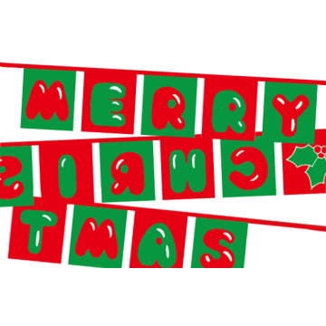 Merry Christmas Text Rectangle Bunting