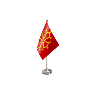 Midi-Pyrenees Satin Table Flag – 9x6in (22.5 x 15 cm)