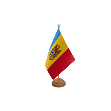 Moldova Large Wooden Table Flag – 18x12in (45 x 30 cm)