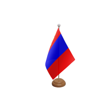Mongolia Wooden Table Flag – 9x6in (22.5 x 15 cm)