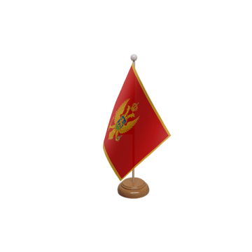 Montenegro Large Wooden Table Flag – 18x12in (45 x 30 cm)