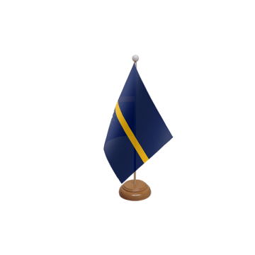 Nauru Large Wooden Table Flag – 18x12in (45 x 30 cm)