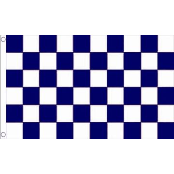 Navy Blue and White Check Flag