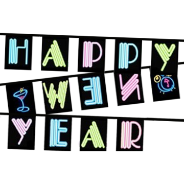 Happy New Year (Neon) Text Bunting (5m Length)