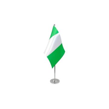 Nigeria Satin Table Flag – 9x6in (22.5 x 15 cm)
