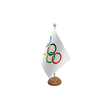 Olympic Wooden Table Flag – 9x6in (22.5 x 15 cm)