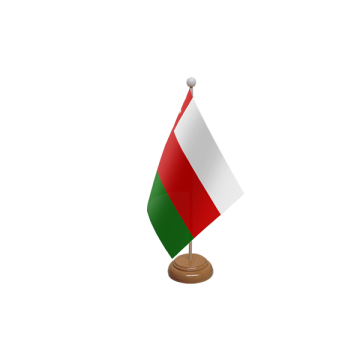 Oman Wooden Table Flag – 9x6in (22.5 x 15 cm)