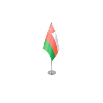 Oman Satin Table Flag – 9x6in (22.5 x 15 cm)