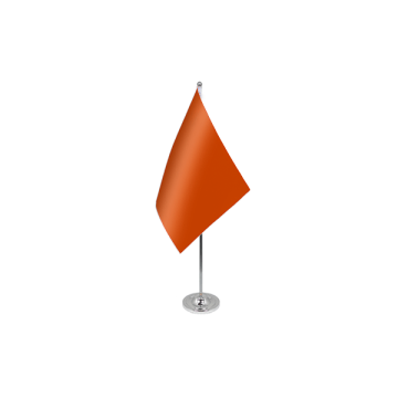 Plain Orange Satin Table Flag – 9x6in (22.5 x 15 cm)