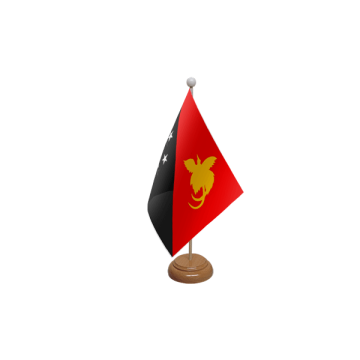 Papua New Guinea Large Wooden Table Flag – 18x12in (45 x 30 cm)
