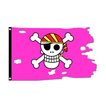 Pirate Shaped Pink (B) Flag