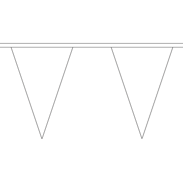 Plain White Small Triangle Bunting (5m Length)