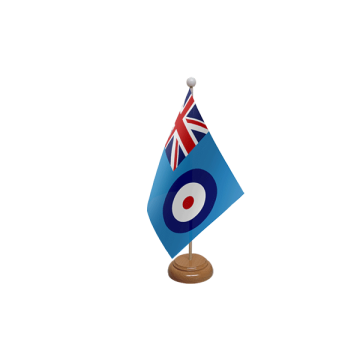 RAF Ensign Wooden Table Flag – 9x6in (22.5 x 15 cm)