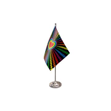 Rainbow Love Satin Table Flag (2)