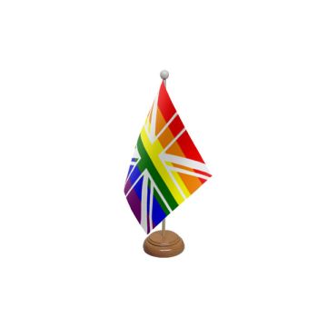 Rainbow Union Jack Table Flag