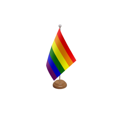 Rainbow Wooden Table Flag – 9x6in (22.5 x 15 cm)