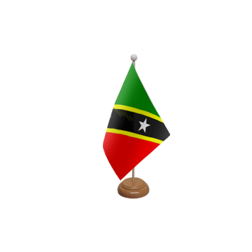 Saint Kitts and Nevis Wooden Table Flag