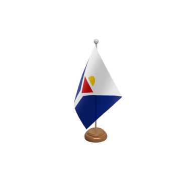 Saint Martin Wooden Table Flag – 9x6in (22.5 x 15 cm)