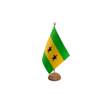 Sao Tome and Principe Wooden Table Flag