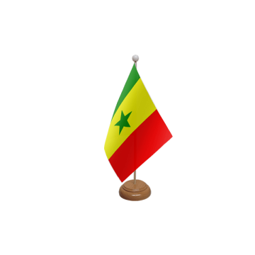 Senegal Wooden Table Flag – 9x6in (22.5 x 15 cm)