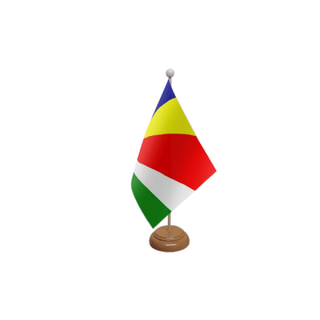 Seychelles Wooden Table Flag – 9x6in (22.5 x 15 cm)
