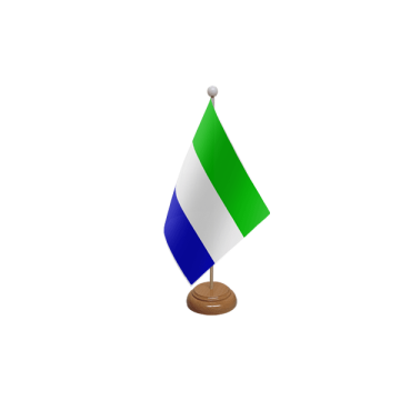 Sierra Leone Wooden Table Flag – 9x6in (22.5 x 15 cm)