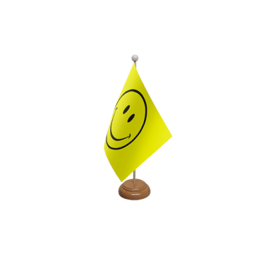 Smiley Face Wooden Table Flag – 9x6in (22.5 x 15 cm)