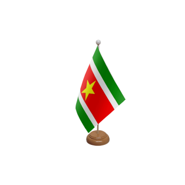 Suriname Wooden Table Flag – 9x6in (22.5 x 15 cm)